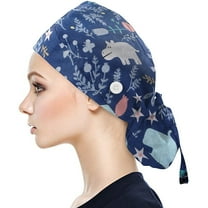 Hantrom Nurse Hat,Baseball Cap,Scrub Cap With Buttons Bouffant Hat With Sweatband for Womens and Mens,Scrub Caps,Surgical Caps,Hats For Men,C