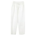 thumbnail image 1 of Hantrom Petite Pants,High Waisted Pants,Women Summer High Waisted Cotton Palazzo Pants Wide Leg Long Pant Trousers With Pocket,Casual Pants,Women's Pants,Work Pants Women,White,L, 1 of 1
