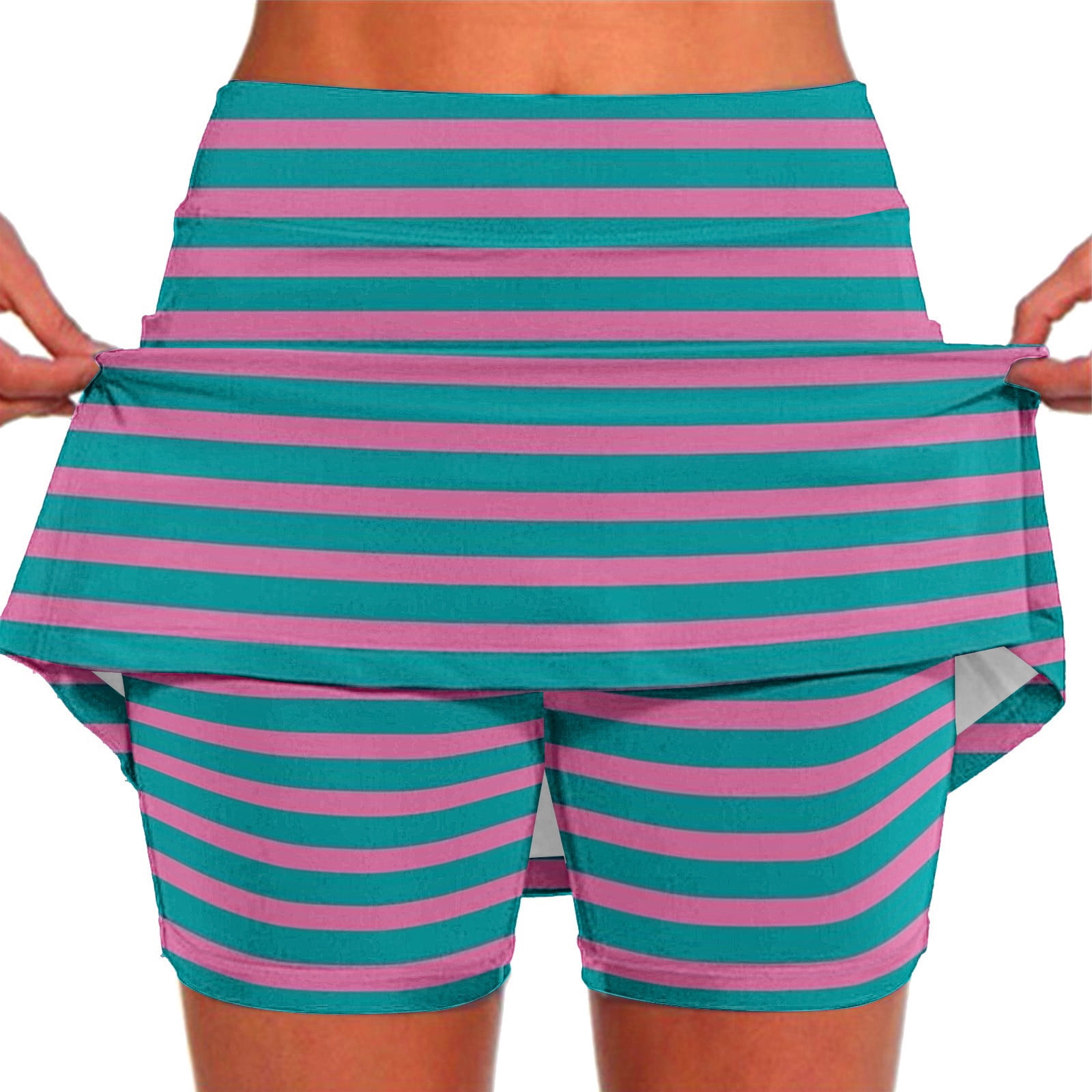 Hantrom Shorts for Women,Workout Shorts,Pocket Pants Solid Culottes