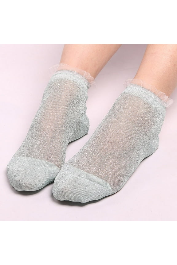No Show Socks,Socks For Women,Summer Women Ladies Sheer Silky Glitter Transparent Short Stockings Ankle Socks,Low Socks,Liner Socks,Low Cut Socks,H