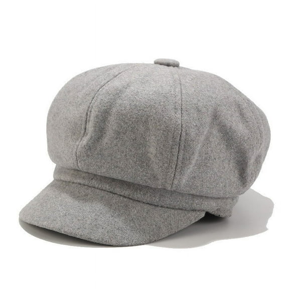 Hantrom Visor Hats,Running Hat,Vintage Women Winter Solid Hat Beret Cap Korean Painter Newsboy Berets,Beret Hats,Wide Brim Hats,Hats For Women,Grey