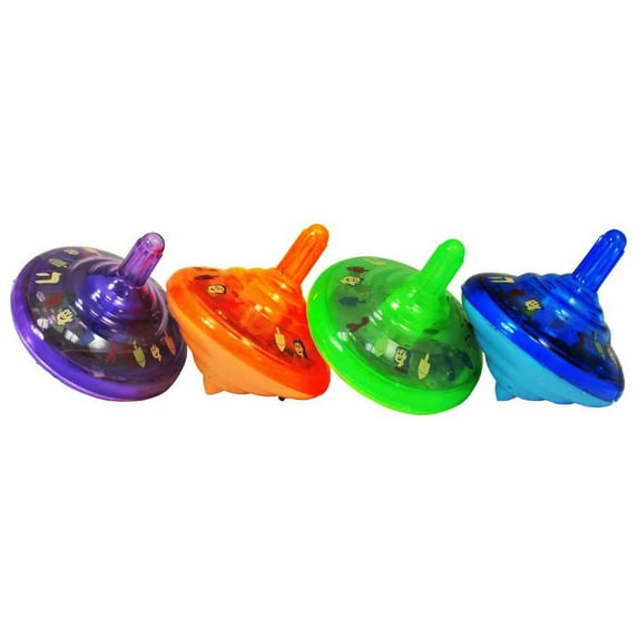 Hanukah Musical Light Up Spinning Dreidel (pack of 1)-Assorted Colors