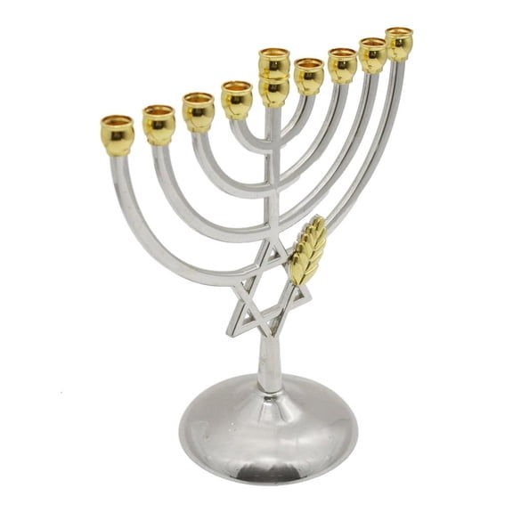 Hanukkah 9 headed Candle Holder Nativity Decor Vintage Alloy Column Candle Stand