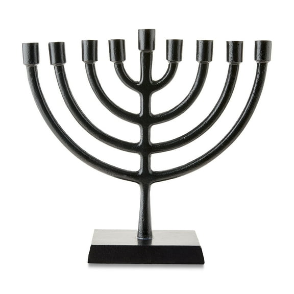 Hanukkah Black Aluminum Menorah, 9 in, by Way To Celebrate