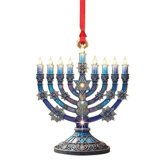 Hanukkah Candlestick Ornaments, Candlestick Decorations, Christmas Candlestick Ornaments With Cords, Christmas Tree Decorations