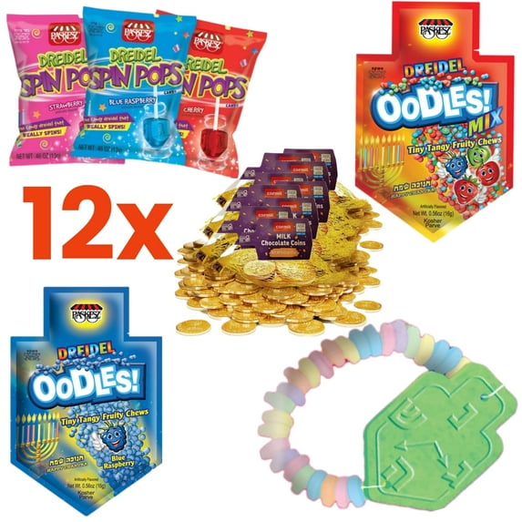 Hanukkah Candy Gifts Variety Pack Bulk Kosher Sweet Driedel Filled Treats for Kids Chanukkah Hard Candy Gift Party Favors