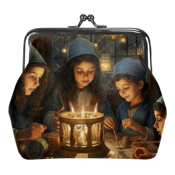 Hanukkah Chanukah Coin Purse Vintage Pouch Kiss-lock Change Purse Wallets