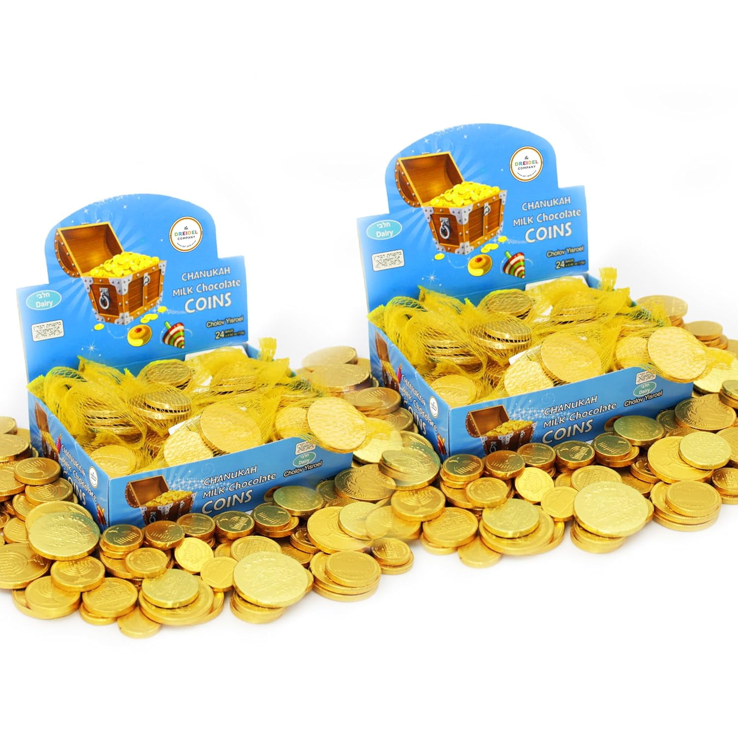 Hanukkah Chocolate Gelt, Milk Chocolate Coins, Made in Israel, Kosher