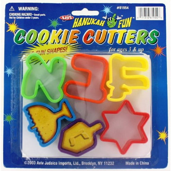 Hanukkah Cookie Cutters Five Chanukah Shapes Cookie Molds for Hanukah Activities - Menorah, Dreidel, Maccabee, Shield, Star of David - Holiday Baking Activities for Kids Chanukah Fun