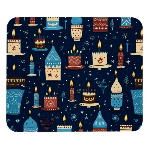 Hanukkah Desk Pad Mousepad Gaming Mouse Pad, Square 8.3x9.8 Inch Non-Slip Rubber Bottom Printed, Suitable for Office and Gaming