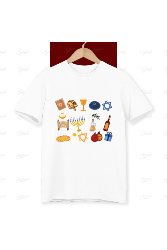 Hanukkah Doodles Cute Festival Jewish Holiday Graphic Unisex T-Shirt, up to size 5XL
