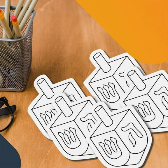 Hanukkah Dreidel DIY Holiday Magnet Decal, 5 Dreidel Pack, Creative Artistic Gift Idea