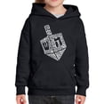 thumbnail image 1 of Hanukkah Dreidel - Girl's Word Art Hooded Sweatshirt, 1 of 2