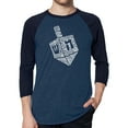 thumbnail image 1 of Hanukkah Dreidel - Men's Raglan Baseball Word Art T-Shirt, 1 of 2