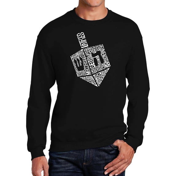 Hanukkah Dreidel - Men's Word Art Crewneck Sweatshirt