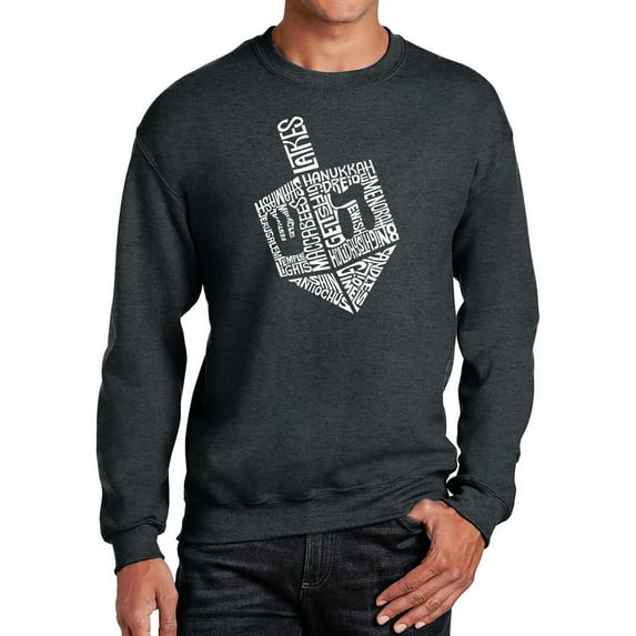 Hanukkah Dreidel - Men's Word Art Crewneck Sweatshirt
