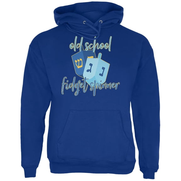 Hanukkah Dreidel Old School Fidget Spinner Mens Hoodie Deep Royal X-LG