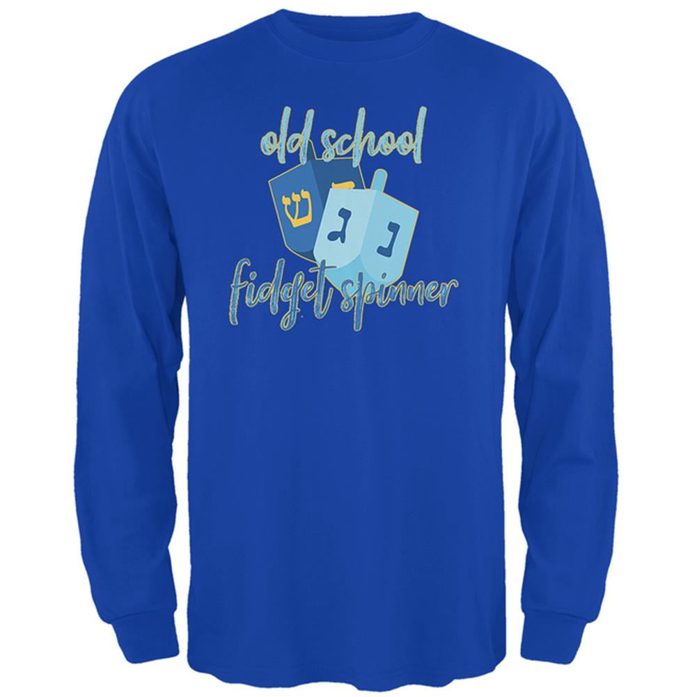 Hanukkah Dreidel Old School Fidget Spinner Mens Long Sleeve T Shirt Royal X-LG