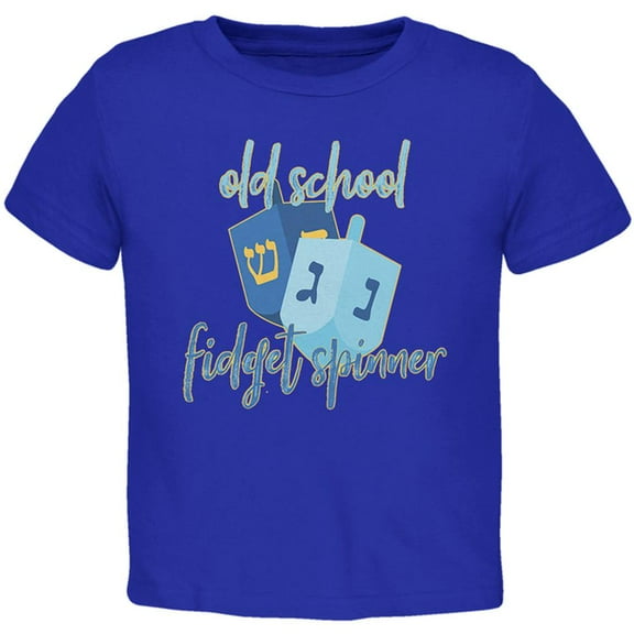 Hanukkah Dreidel Old School Fidget Spinner Toddler T Shirt Royal 3T