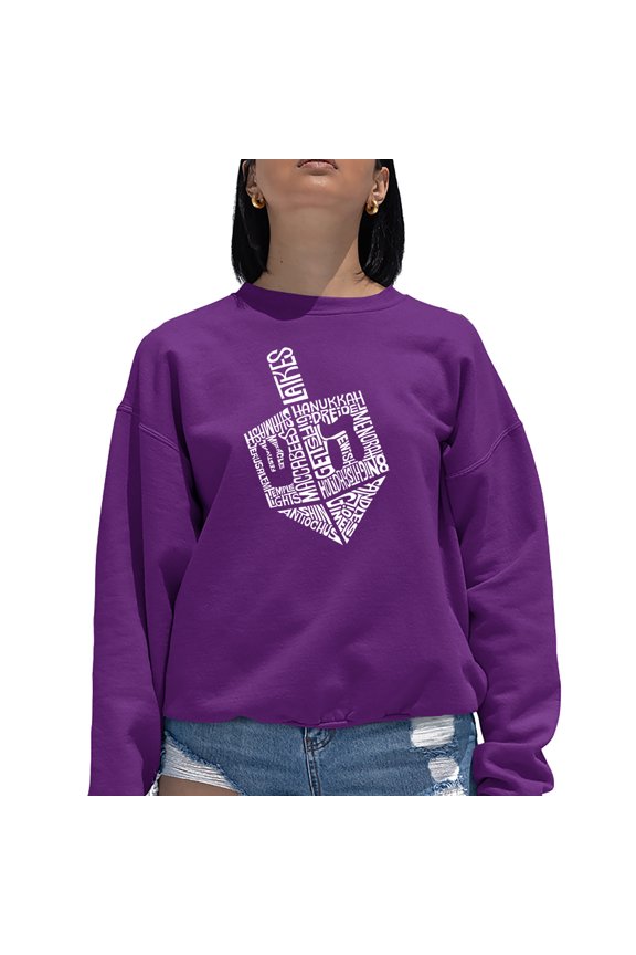 Hanukkah Dreidel - Women's Word Art Crewneck Sweatshirt