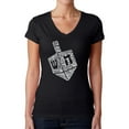 thumbnail image 1 of Hanukkah Dreidel - Women's Word Art V-Neck T-Shirt, 1 of 2
