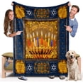 thumbnail image 1 of Hanukkah Gifts, Chanukah Blanket Fleece Soft Cozy Throw Blanket for Couch Bed Living Room, Lightweight Flannel Plush Warm Travel Throws and Blankets for Sofa 60x80 Inches, 1 of 6