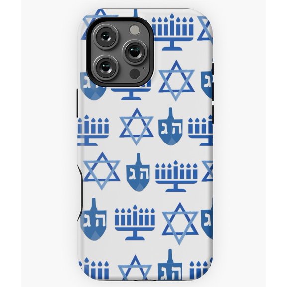Hanukkah Holiday Jewish Pattern Phone Case for iPhone 16 15 14 13 12 11 Pro Max