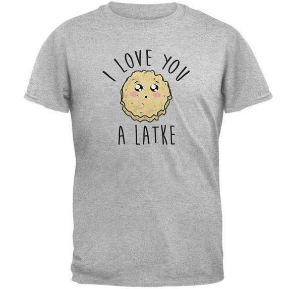 Hanukkah I Love You A Lot Latke Mens T Shirt Heather 2XL
