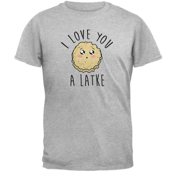 Hanukkah I Love You A Lot Latke Mens T Shirt Heather SM