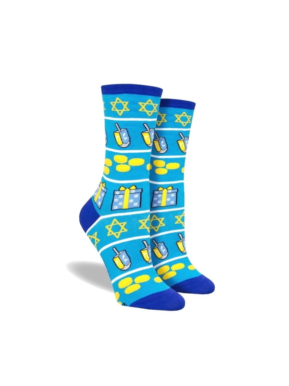 "Hanukkah Icons" Socks (Adult Medium - Women's Shoe Sizes 5-10)