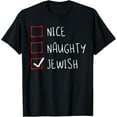 thumbnail image 1 of Hanukkah Jewish Festival Jew Menorah Hebrew Naughty Gift T-ShirtMen and women, Black T-shirt, size: Extra large S-4XL, 1 of 4