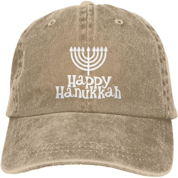 Hanukkah Jewish Funny Hat Adjustable Denim Baseball Cap Black Dad Hat Men Women