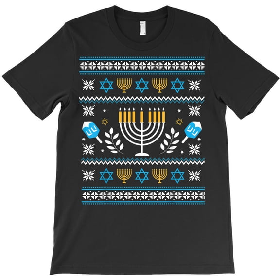 Hanukkah Jewish Funny Sweater Style Themed Holiday Graphic Design Funny G33365 Unisex T-Shirt, Up to Size 5XL