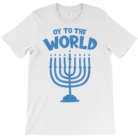 Hanukkah Jewish Holiday Oy to The World Themed Funny Graphic Design G33297 Unisex T-Shirt, Up to Size 5XL