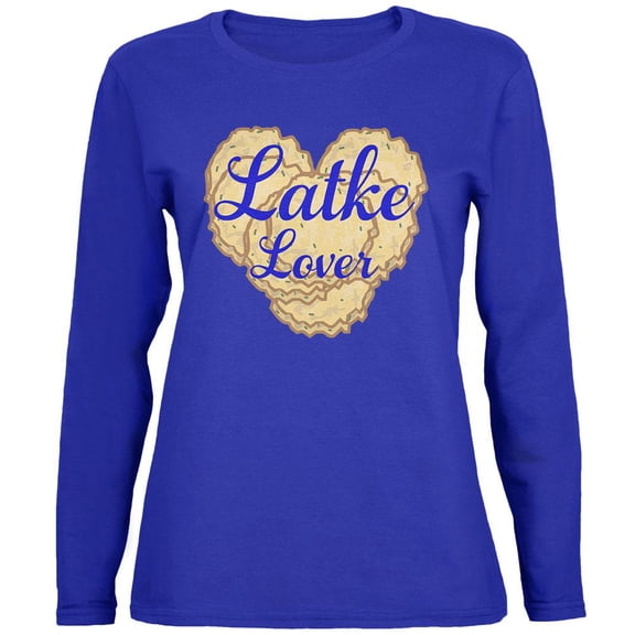 Hanukkah Latke Lover Womens Long Sleeve T Shirt Royal SM