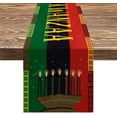 thumbnail image 1 of Hanukkah Linen Table Runners Jewish Chanukah Menorah ration Kitchen Dining Room r Antifouling Rectangular Table Runner, 1 of 7