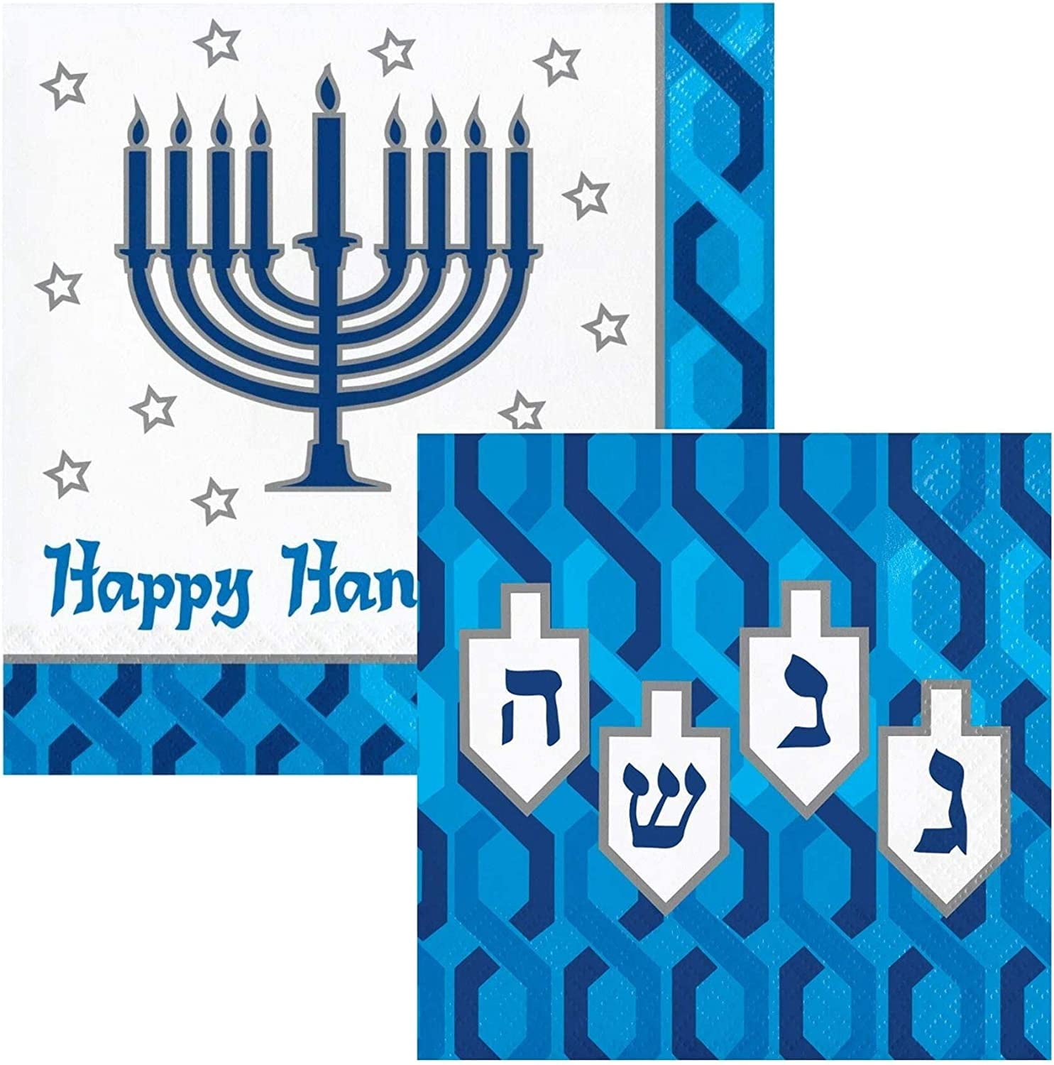 Hanukkah Lunch and Beverage Napkins for 16 Chanukah Kit