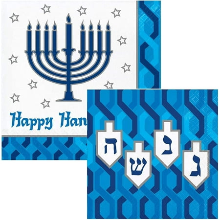 Hanukkah Lunch and Beverage Napkins for 16 Chanukah Kit