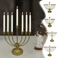thumbnail image 1 of Hanukkah Menorah Candle Holder 7 Branch Elegant Iron Menorah Candelabra Golden MultiHead Candle Cup Taper Candlesticks Holder for Holiday Candlelight Dinner Party Table Centerpiece Decorations, 1 of 7