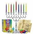 thumbnail image 1 of Hanukkah Menorah Candles Dreidels, Chanukah Guide Complete Set - Metal, Standard Version, 1 of 8