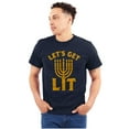 thumbnail image 1 of Hanukkah Menorah Let's Get Lit Plus Size Crewneck Graphic Tee Shirt Brisco Brands 4X, 1 of 5