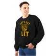 thumbnail image 1 of Hanukkah Menorah Let's Get Lit Unisex Plus Fleece Graphic Sweatshirt Brisco Brands 5X, 1 of 5