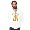 thumbnail image 1 of Hanukkah Menorah Let's Get Lit Zip Up Hoodie Men's Women's Brisco Brands X, 1 of 5