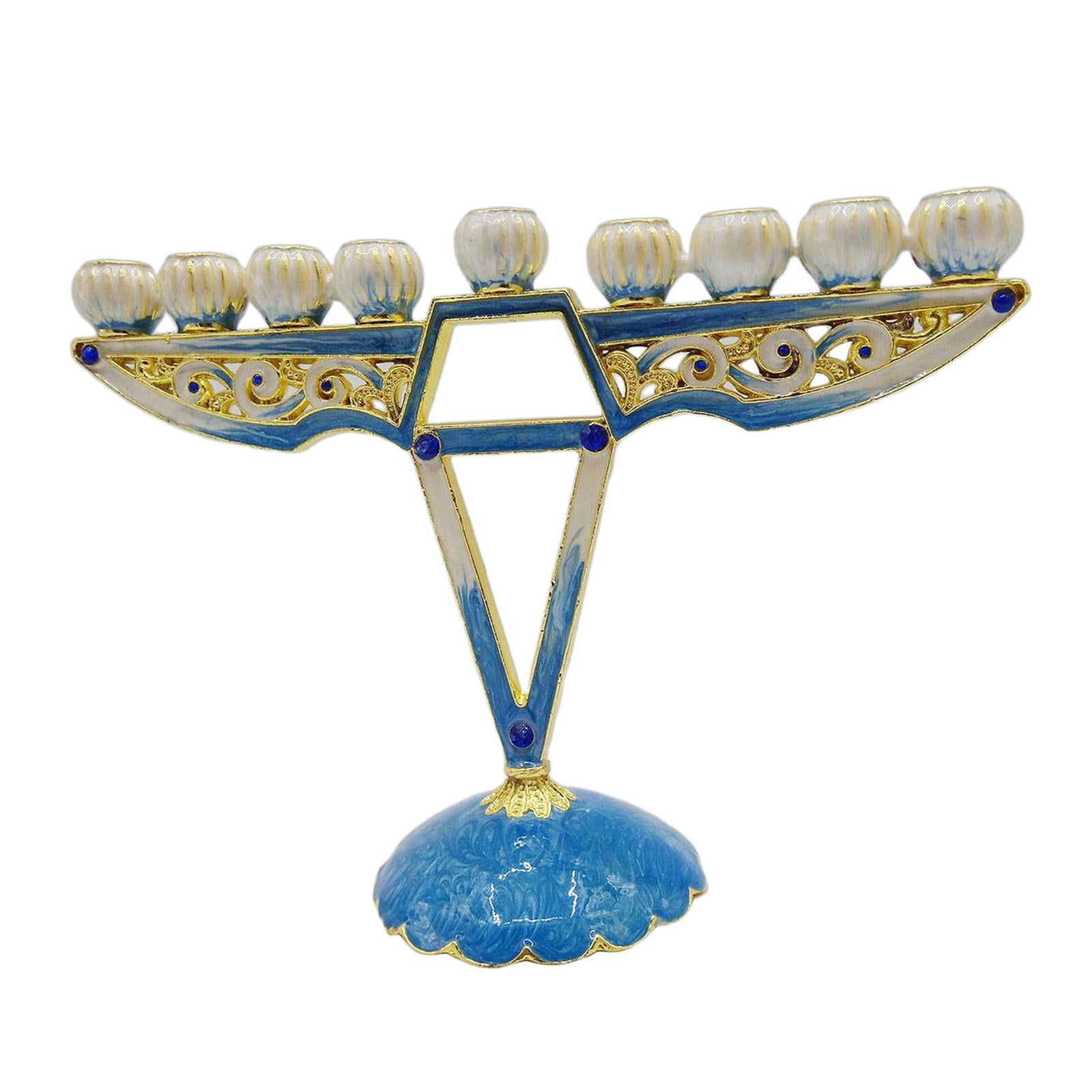 Hanukkah Menorah with Jeweled Accents Bejeweled Candlesticks Candle