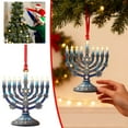thumbnail image 1 of Hanukkah Menorahs Ornament - Festive Hanukkah Decor for Home, Hanging Ornament for Hanukkah Celebration, Perfect for Mantel, Tree & Window Hanukkah Holiday Display, 3.15in/8cm, 1 of 9