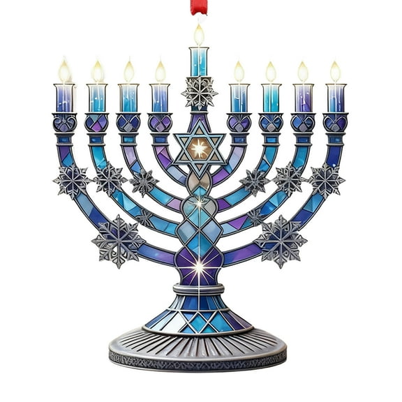 Hanukkah Ornaments for Tree Happy Hanukkah Christmas Decorations Hanukkah candlestick-shaped decorations for Indoor and Outdoor Decoration
