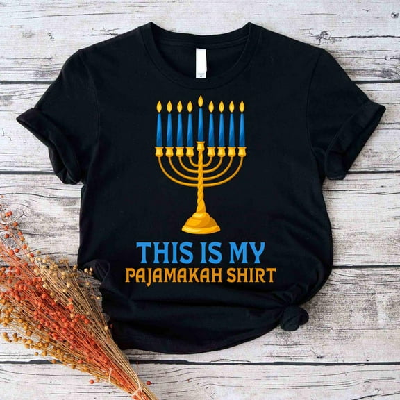 Hanukkah Pajama Shirt This is My Pajamakah Hanukkah Shirt, Hanukkah Chanukkah T-shirt, Hanukkah T-shirt for Women, Menorah Hanukkah Gift Tshirt All Size S-5XL