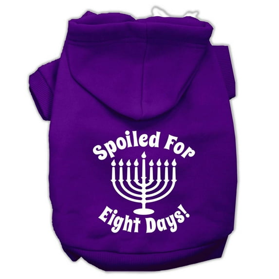 Hanukkah Pet Dog Cat Hoodie Screen Printed, "Spoiled For Eight Days"