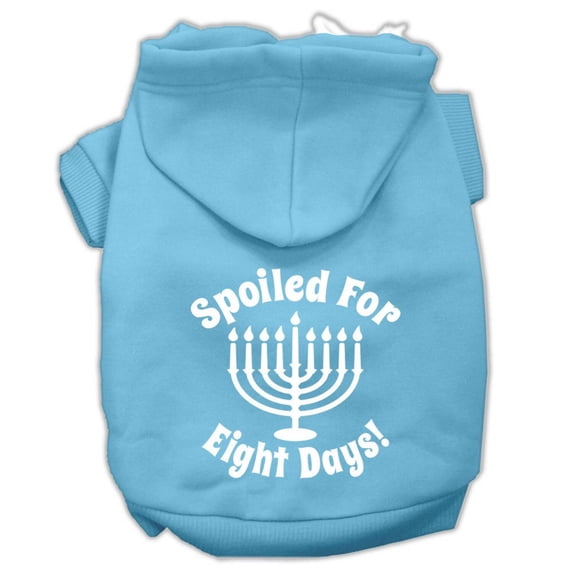 Hanukkah Pet Dog Cat Hoodie Screen Printed, "Spoiled For Eight Days"