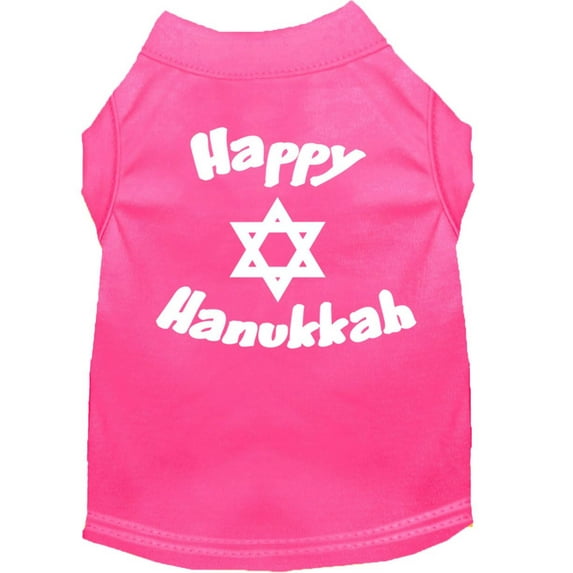 Hanukkah Pet Dog Cat Shirt Screen Printed, "Happy Hanukkah"